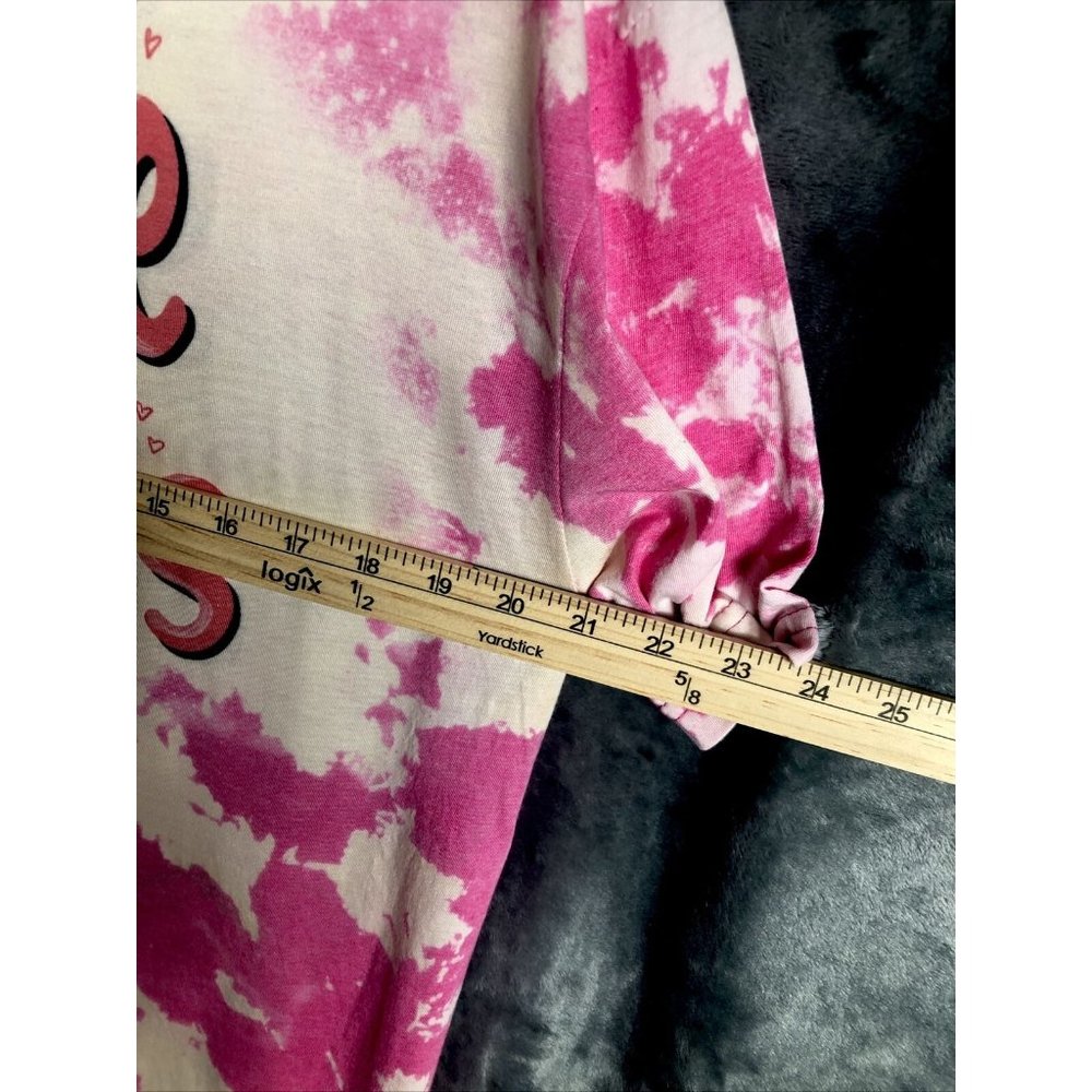First We Drink Coffee Women’s T-Shirt Tie Dye Adult Size Large Pink - Picture 8 of 8